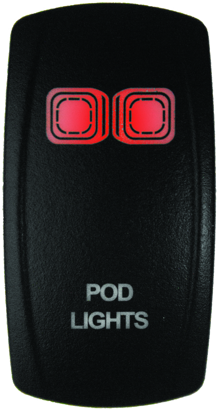 DragonFire Racing 522615 Switch Lights On/Off Red