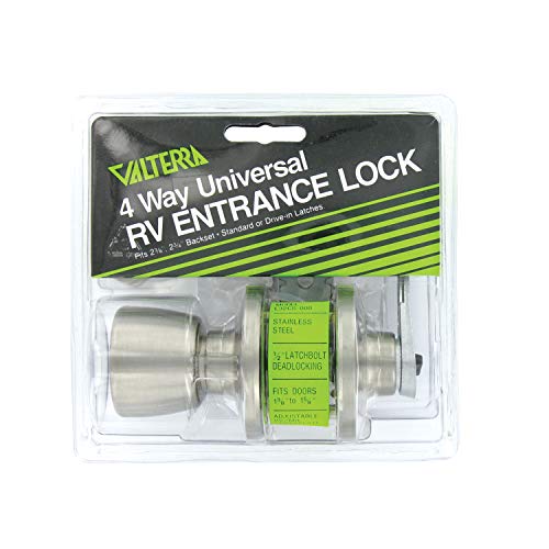 Valterra L32CS000 Stainless Lockset Knob/Lever with 1-Piece Latch